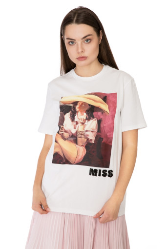 Футболка біла з принтом Miss Sixty