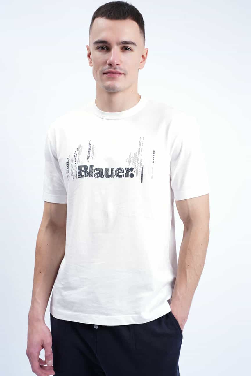 Чоловіча біла футболка Blauer.USA