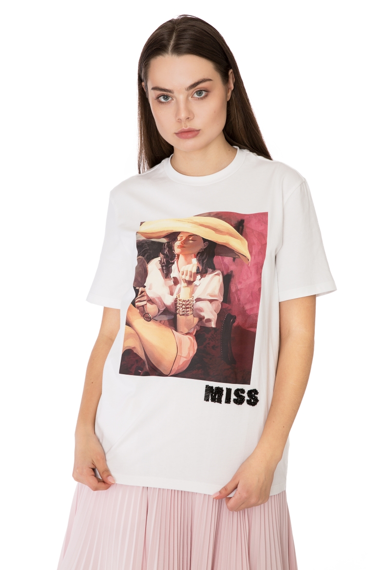 Футболка біла з принтом Miss Sixty