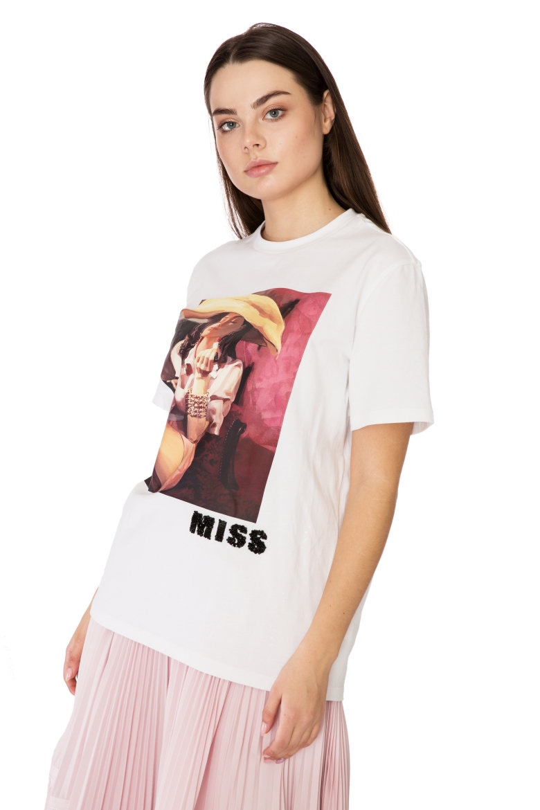 Футболка біла з принтом Miss Sixty