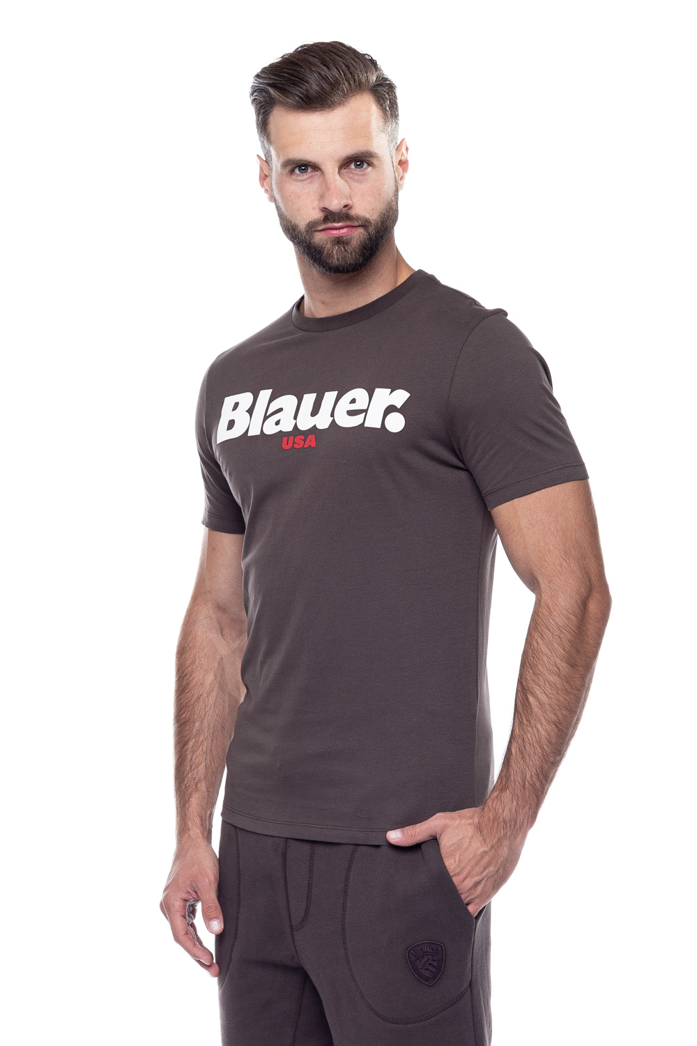 Футболка чоловіча коричнева Blauer.USA