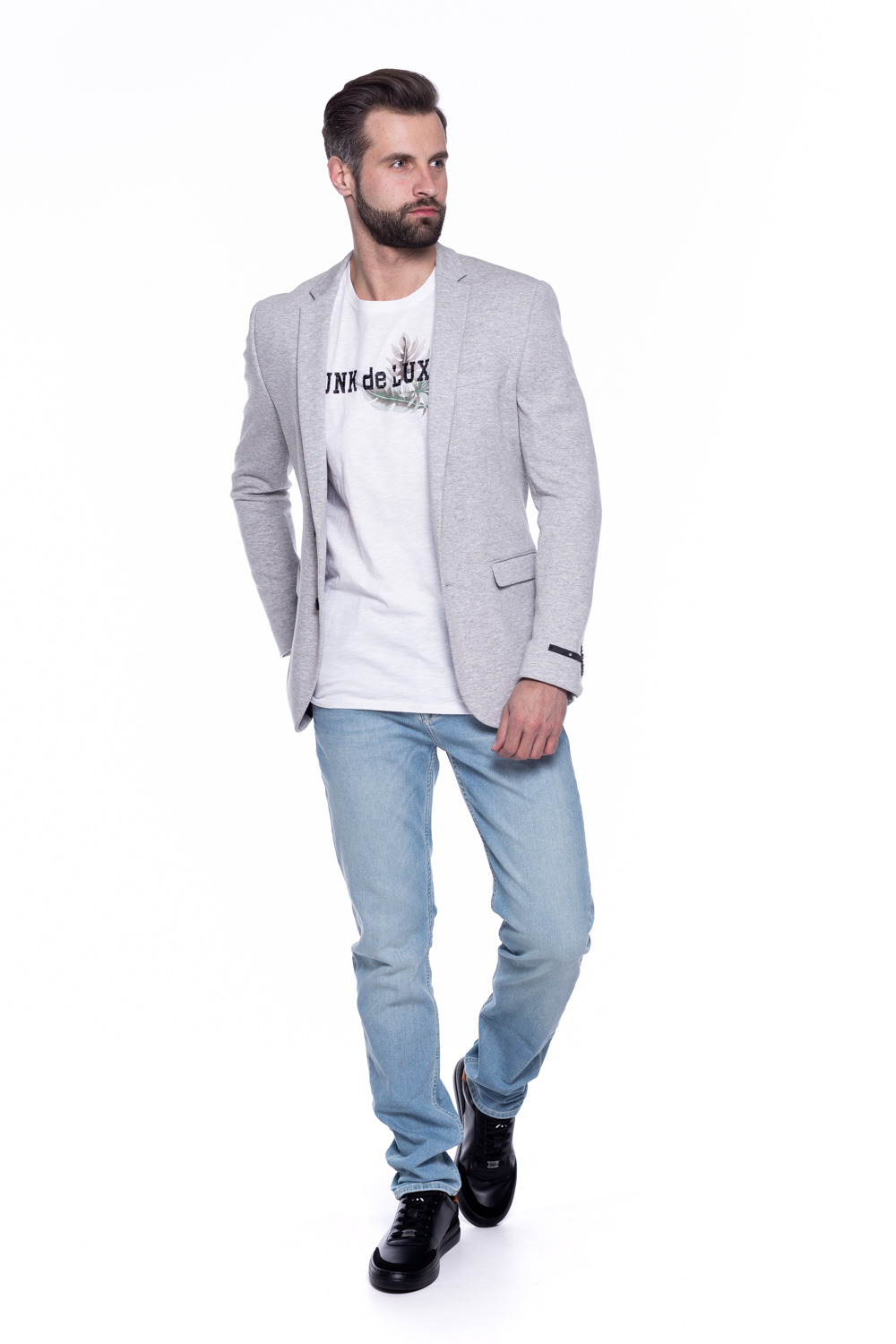  Сірий трикотажний піджак Junk de Luxe