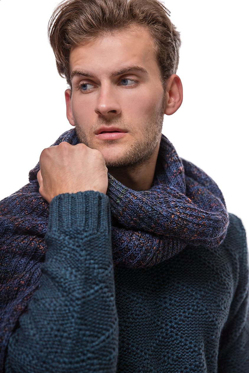 Пуловер чоловічий темно-зелений Wool & Co