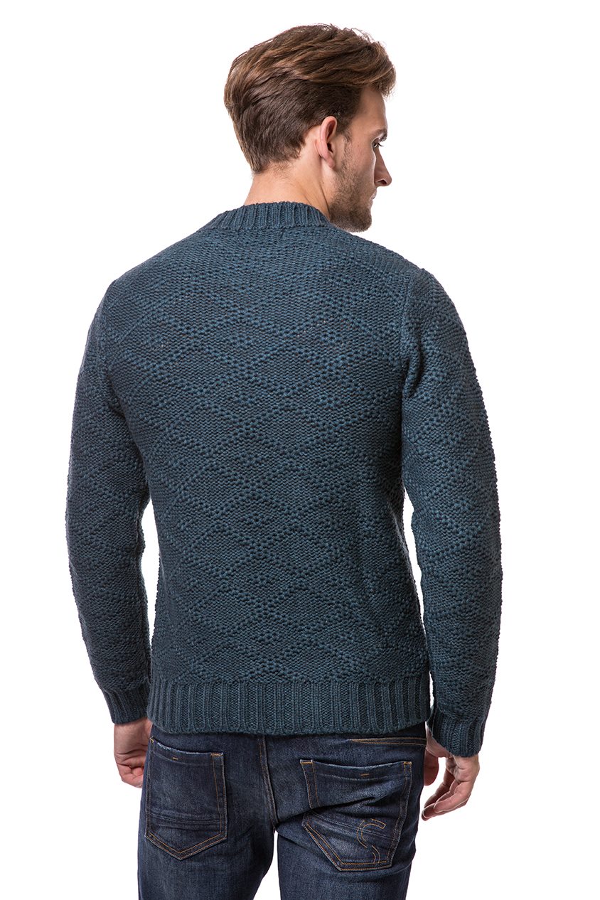 Пуловер чоловічий темно-зелений Wool & Co
