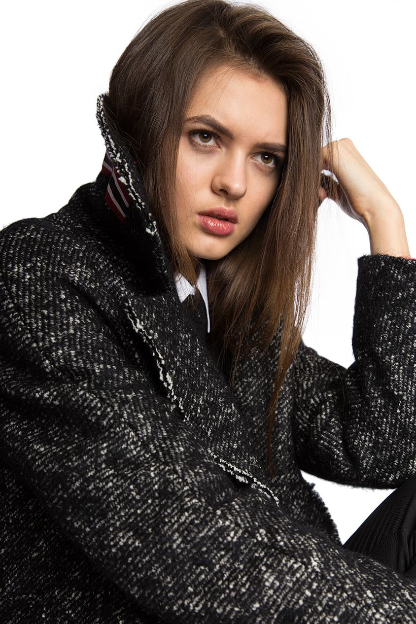 Пальто жіноче чорне Luisa Cerano