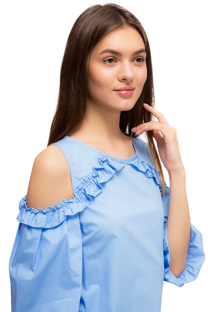 Сукня з рюшами блакитна Kocca